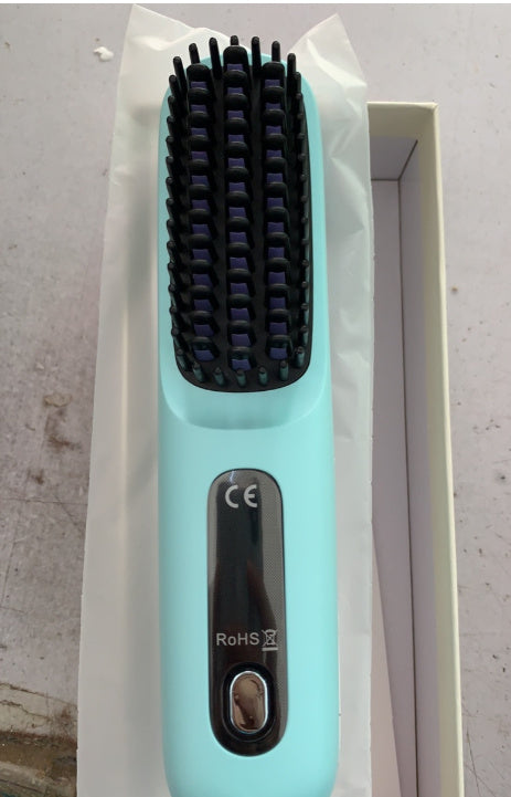 2-in-1 Wireless Hair Straightener Brush & Hot Curler – Fast Heating, Portable USB Rechargeable Hair Styling Comb