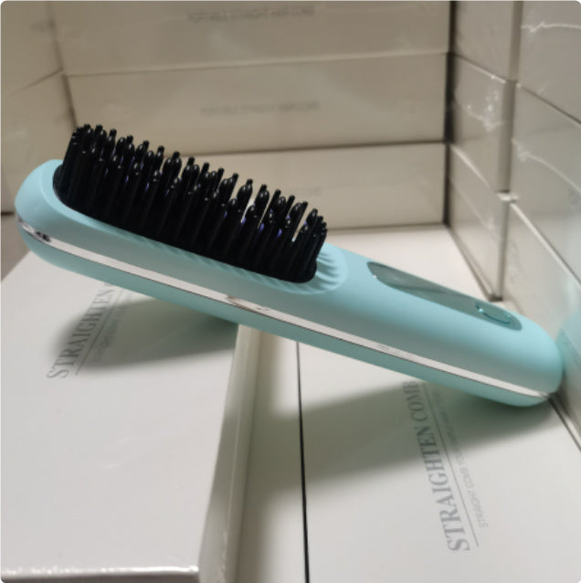 2-in-1 Wireless Hair Straightener Brush & Hot Curler – Fast Heating, Portable USB Rechargeable Hair Styling Comb