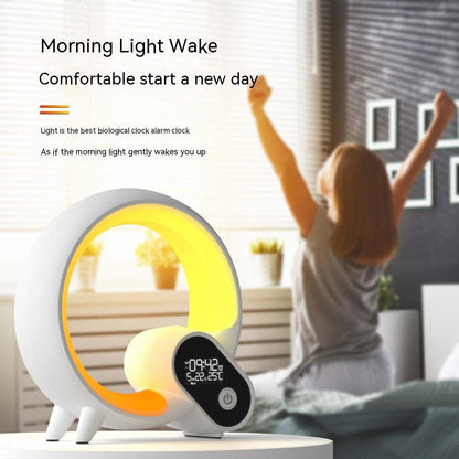 Creative Q Light Analog Sunrise Alarm Clock with Digital Display, Bluetooth Audio & Intelligent Wake-Up – Colorful Atmosphere Lighting