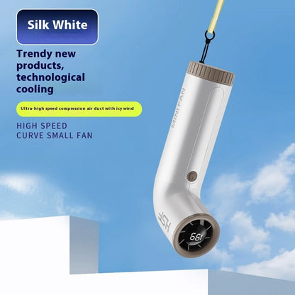 High-Speed Portable Handheld Fan – Rechargeable Turbo Fan with Digital Display, Strong Wind, Adjustable 199-Speed Settings, Long-Lasting Battery