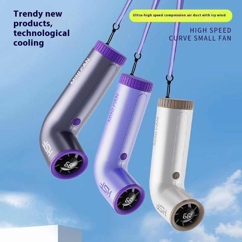 High-Speed Portable Handheld Fan – Rechargeable Turbo Fan with Digital Display, Strong Wind, Adjustable 199-Speed Settings, Long-Lasting Battery