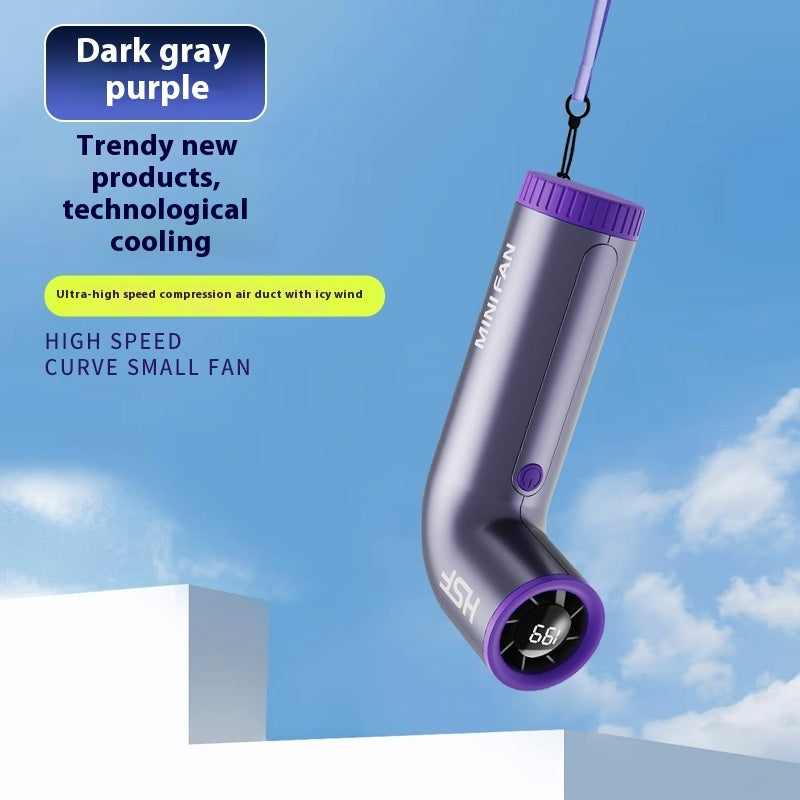 High-Speed Portable Handheld Fan – Rechargeable Turbo Fan with Digital Display, Strong Wind, Adjustable 199-Speed Settings, Long-Lasting Battery