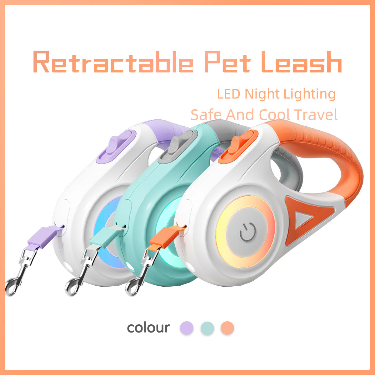 Retractable Dog Leash & Collar Set – Automatic Traction Rope for Small to Medium Dogs