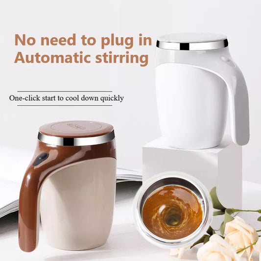 Rechargeable Automatic Electric Stirring Coffee Cup – Magnetic Rotating Milkshake Mixer – Portable Lazy Water & Beverage Stirrer