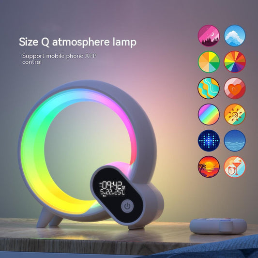 Creative Q Light Analog Sunrise Alarm Clock with Digital Display, Bluetooth Audio & Intelligent Wake-Up – Colorful Atmosphere Lighting